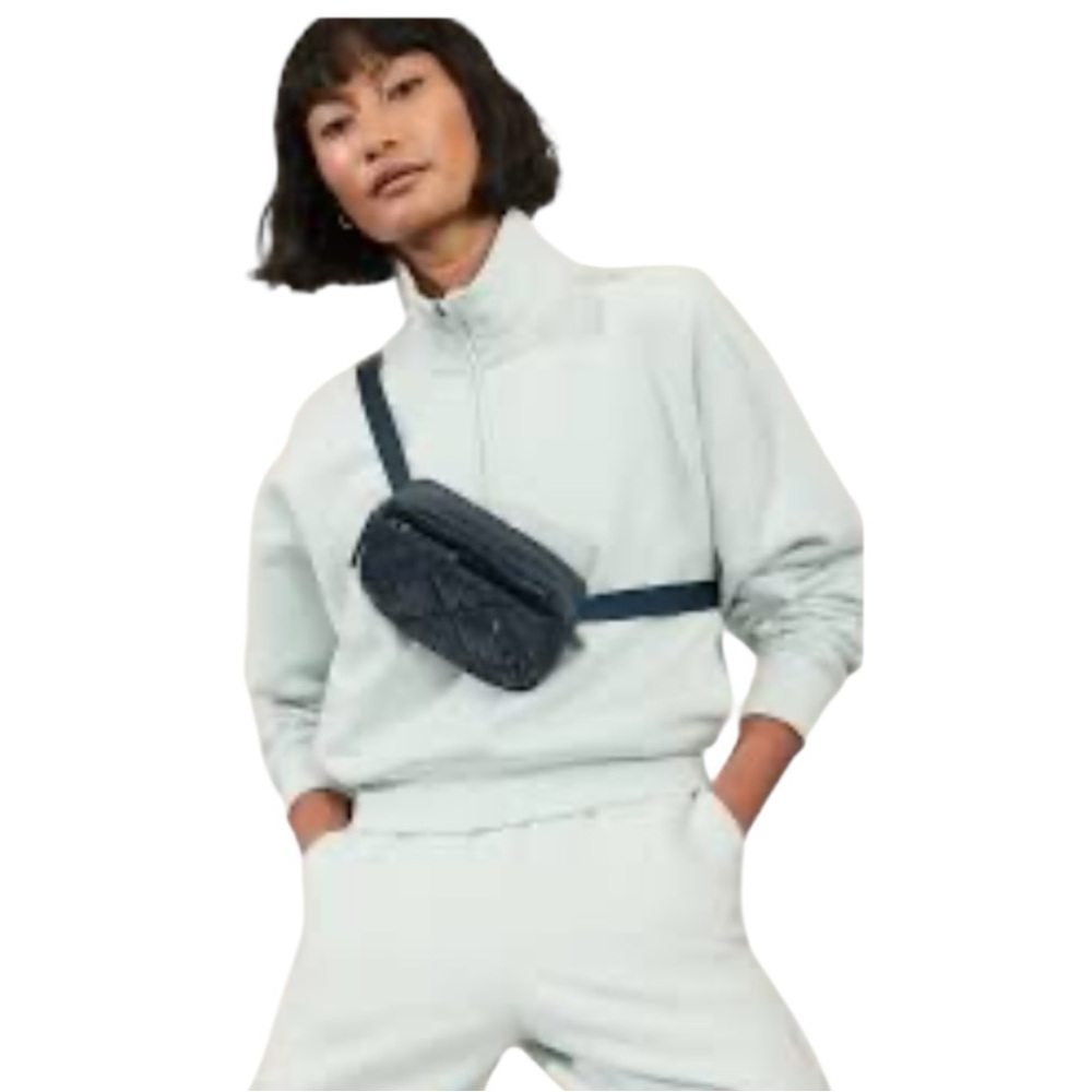 Athleta All About Shine Quilted Crossbody Belt Bag in dark teal  |OS